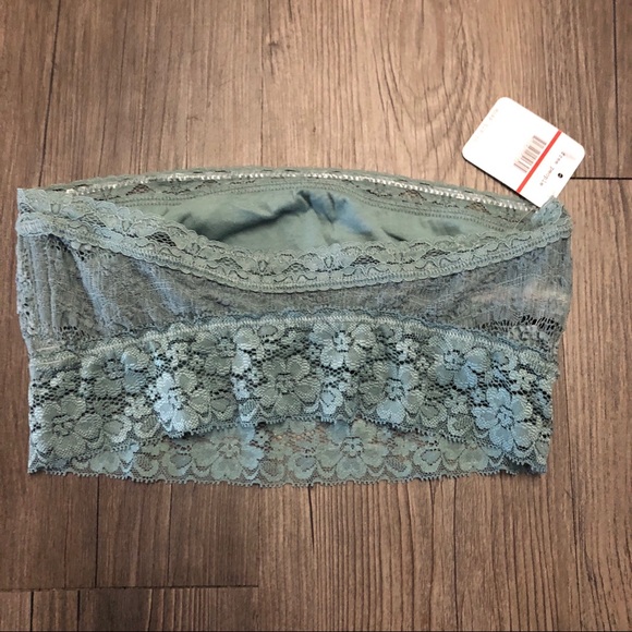 Free People Gray "Storm" Strapless Lace Bandeau - Picture 3 of 6